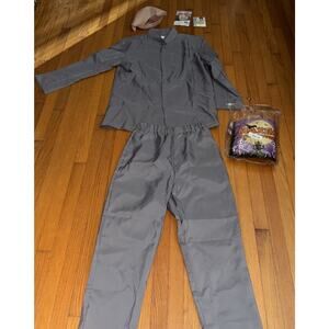 Mens Dr. Evil Costume Size Large With Bald Head Cover And Ring New In Package